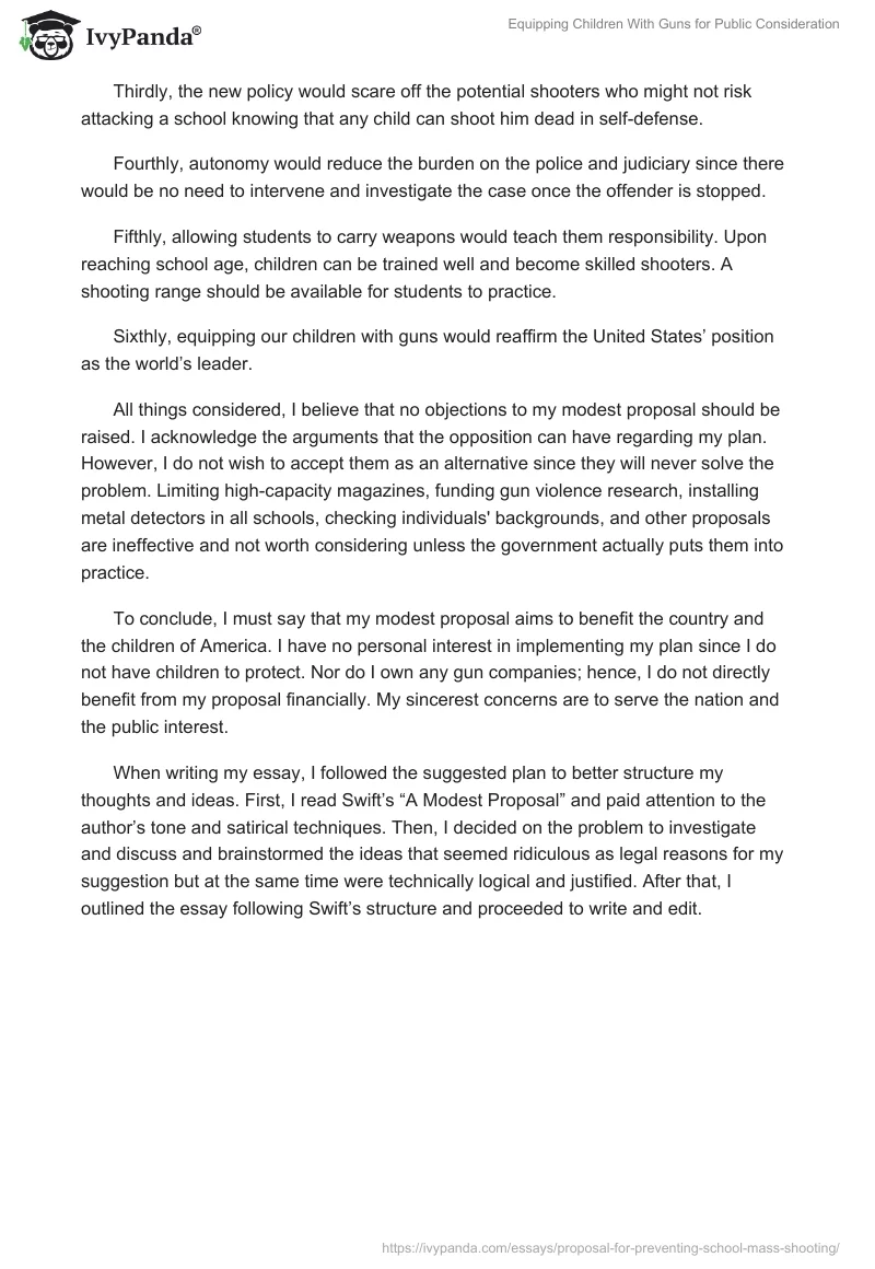 Equipping Children With Guns for Public Consideration. Page 2