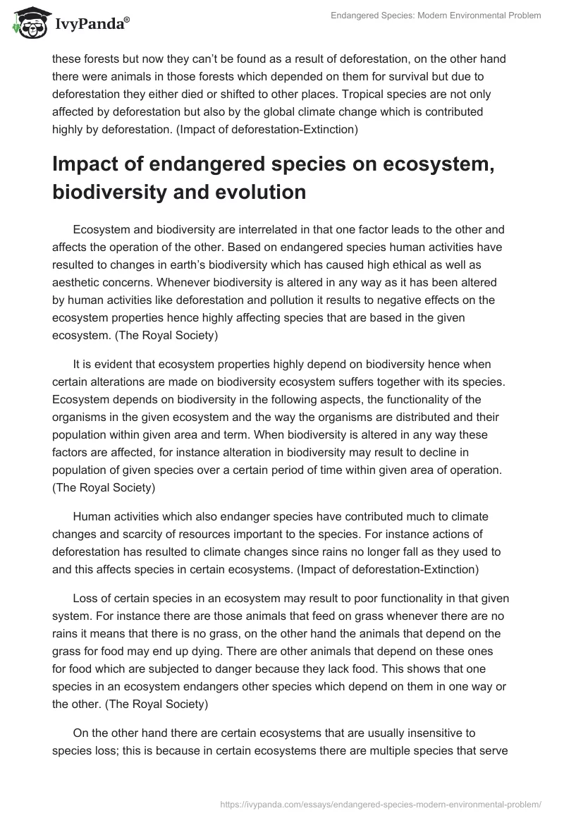 Endangered Species: Modern Environmental Problem. Page 5