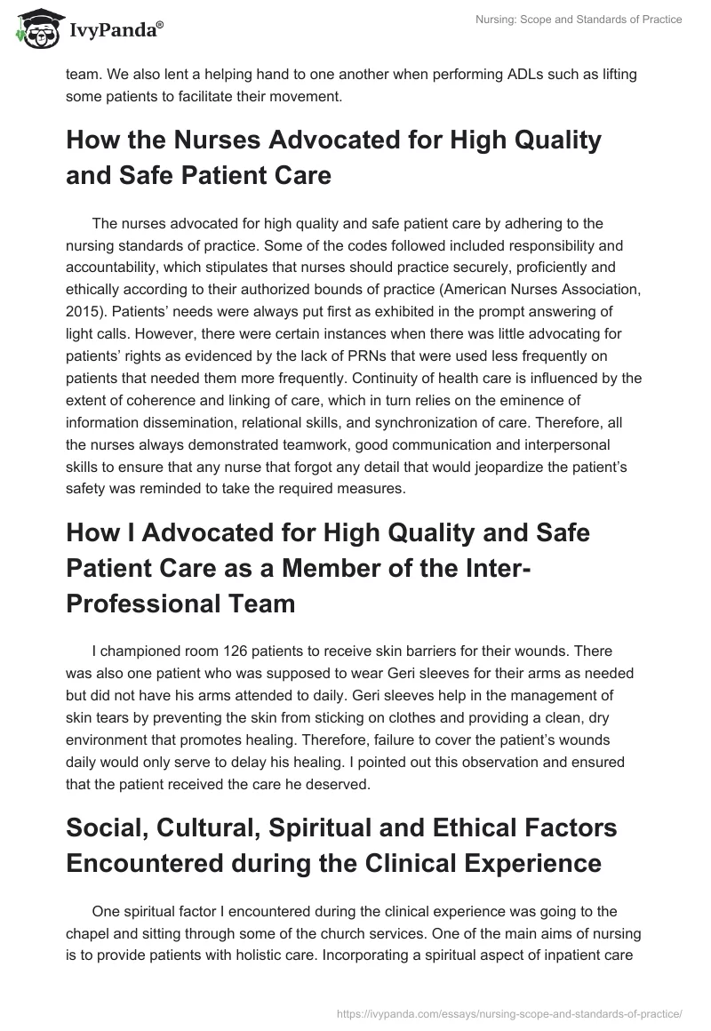 Nursing: Scope and Standards of Practice. Page 2