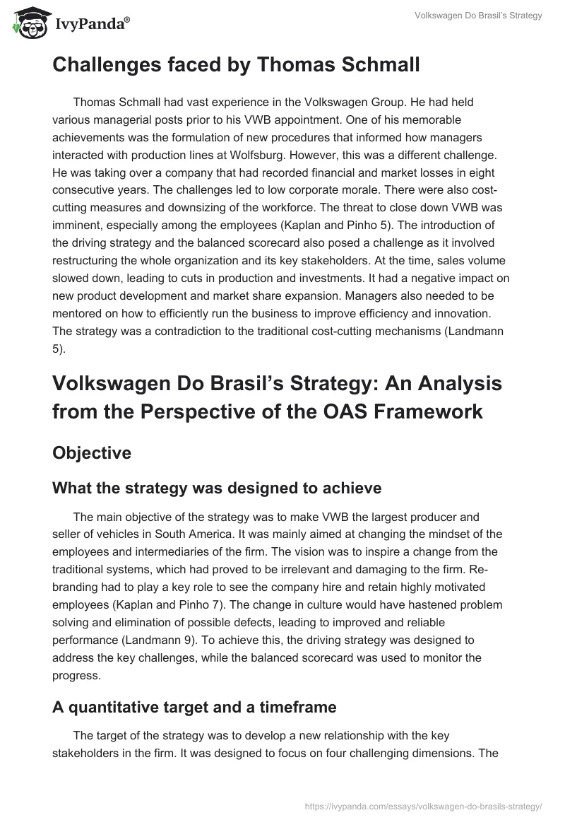 Volkswagen Do Brasil’s Strategy. Page 2
