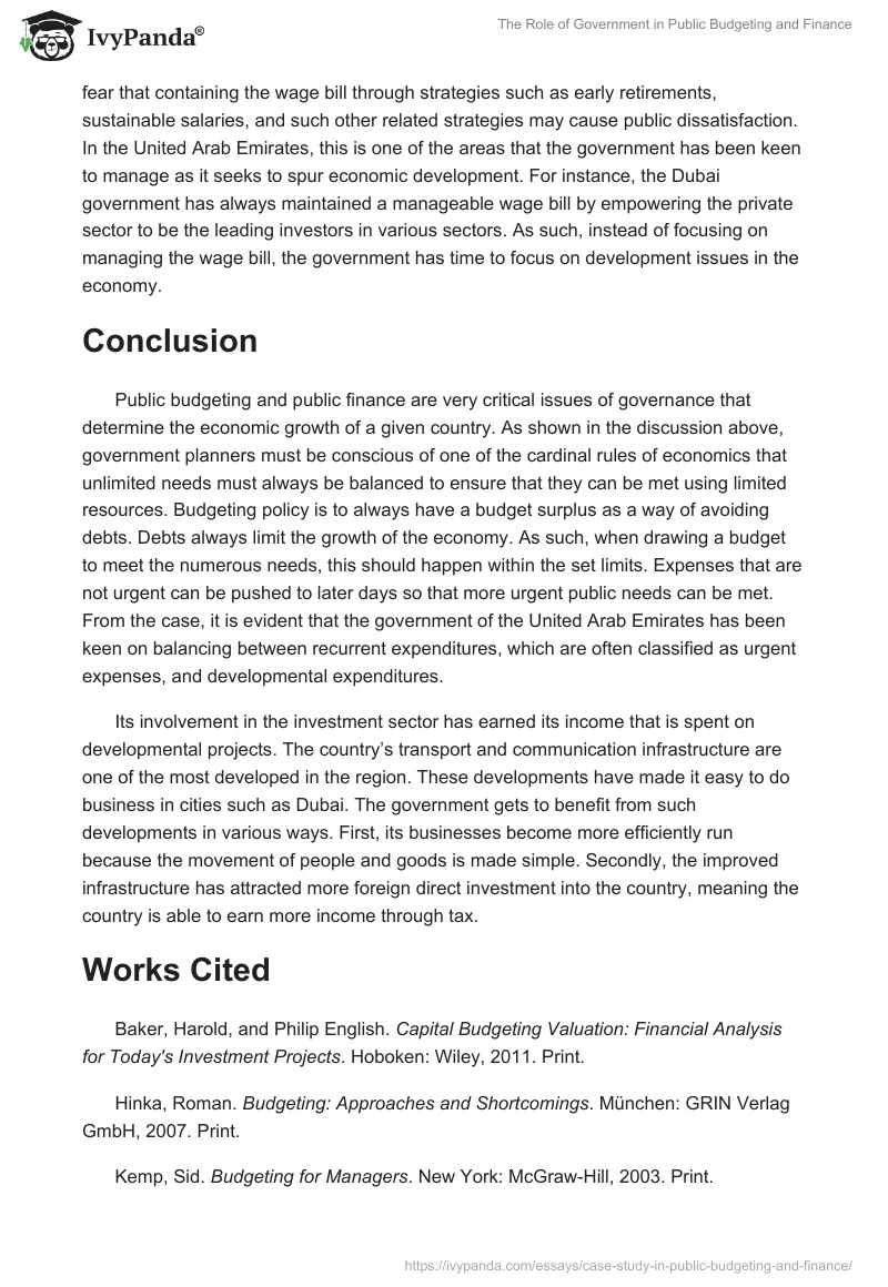 The Role of Government in Public Budgeting and Finance. Page 4