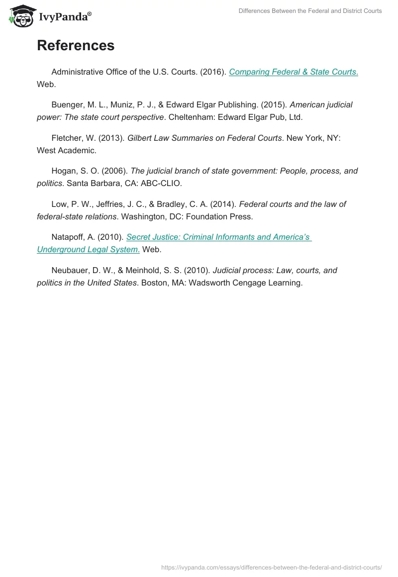 Differences Between the Federal and District Courts. Page 3