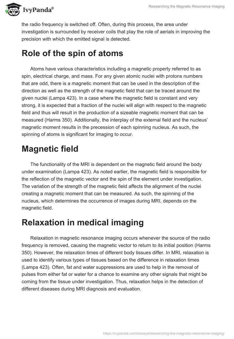 Researching the Magnetic Resonance Imaging. Page 2