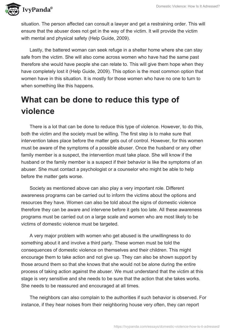 Domestic Violence: How Is It Adressed?. Page 2