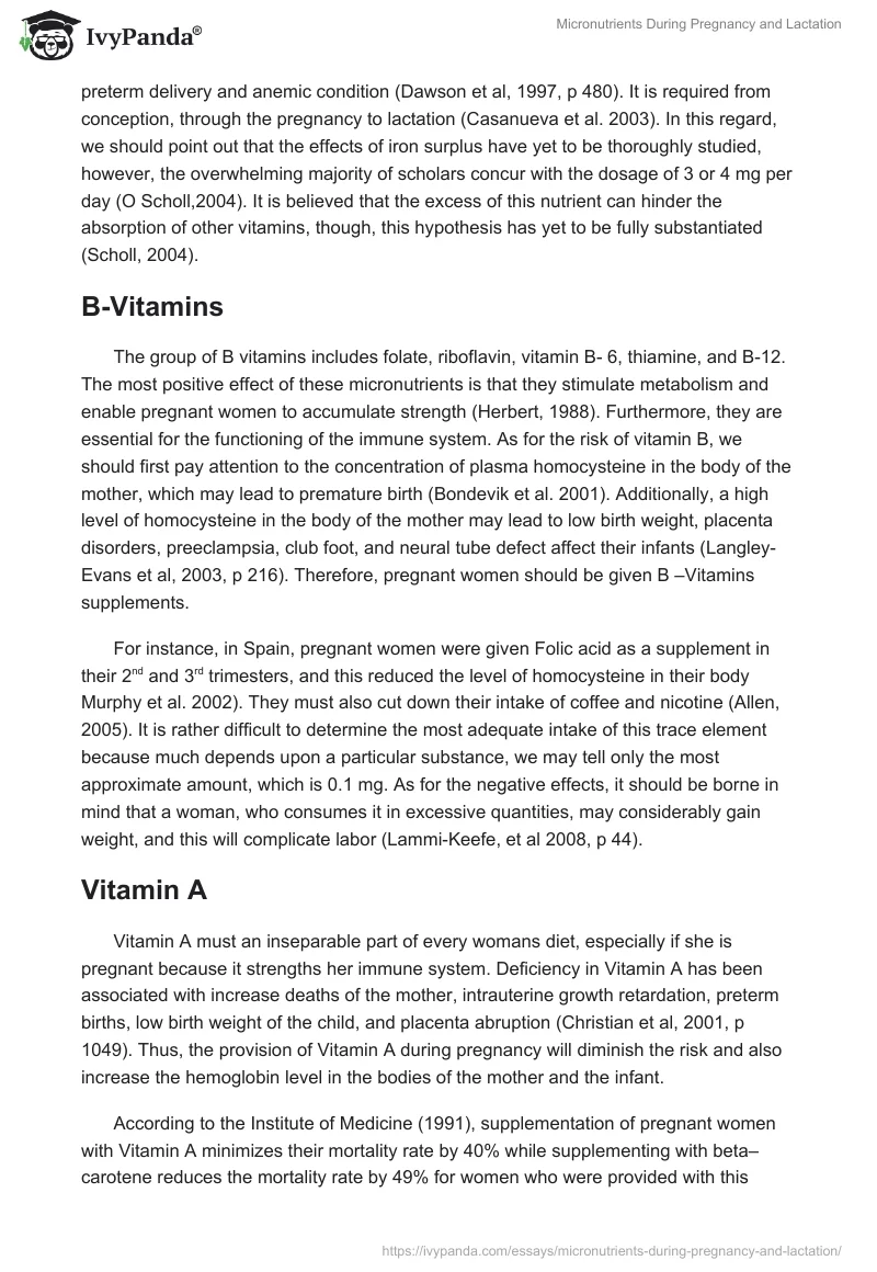 Micronutrients During Pregnancy and Lactation. Page 2
