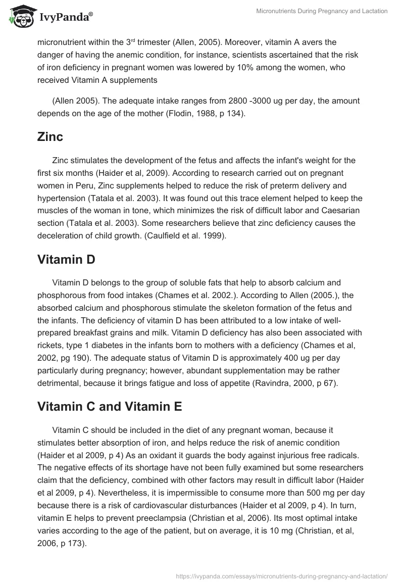 Micronutrients During Pregnancy and Lactation. Page 3
