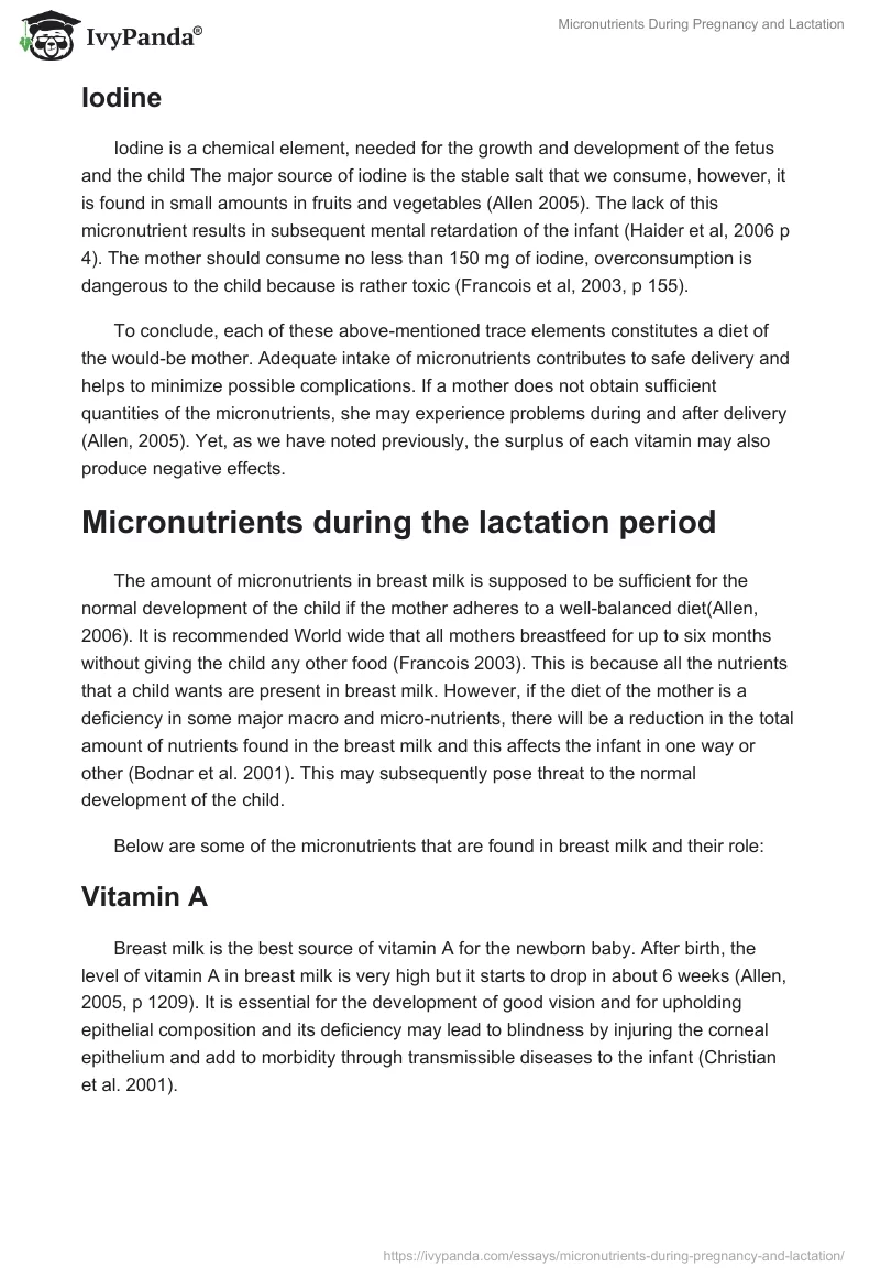 Micronutrients During Pregnancy and Lactation. Page 4