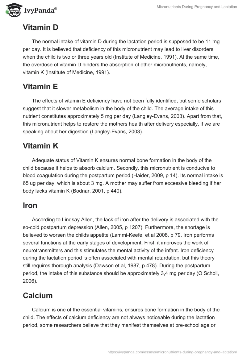 Micronutrients During Pregnancy and Lactation. Page 5