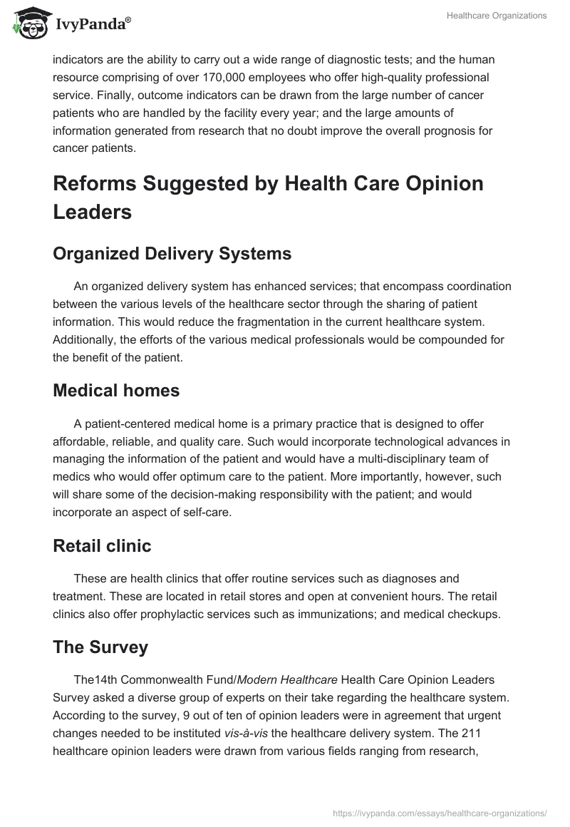 Healthcare Organizations. Page 2