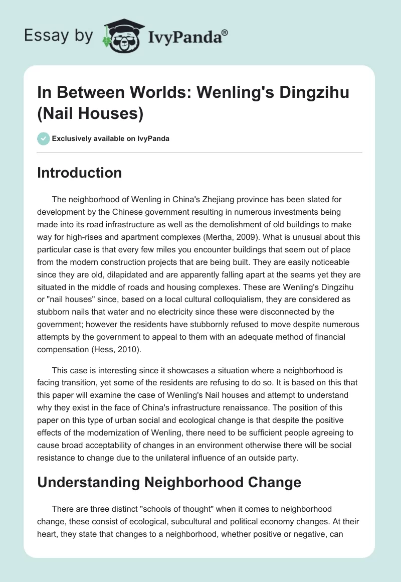 In Between Worlds: Wenling's Dingzihu (Nail Houses). Page 1