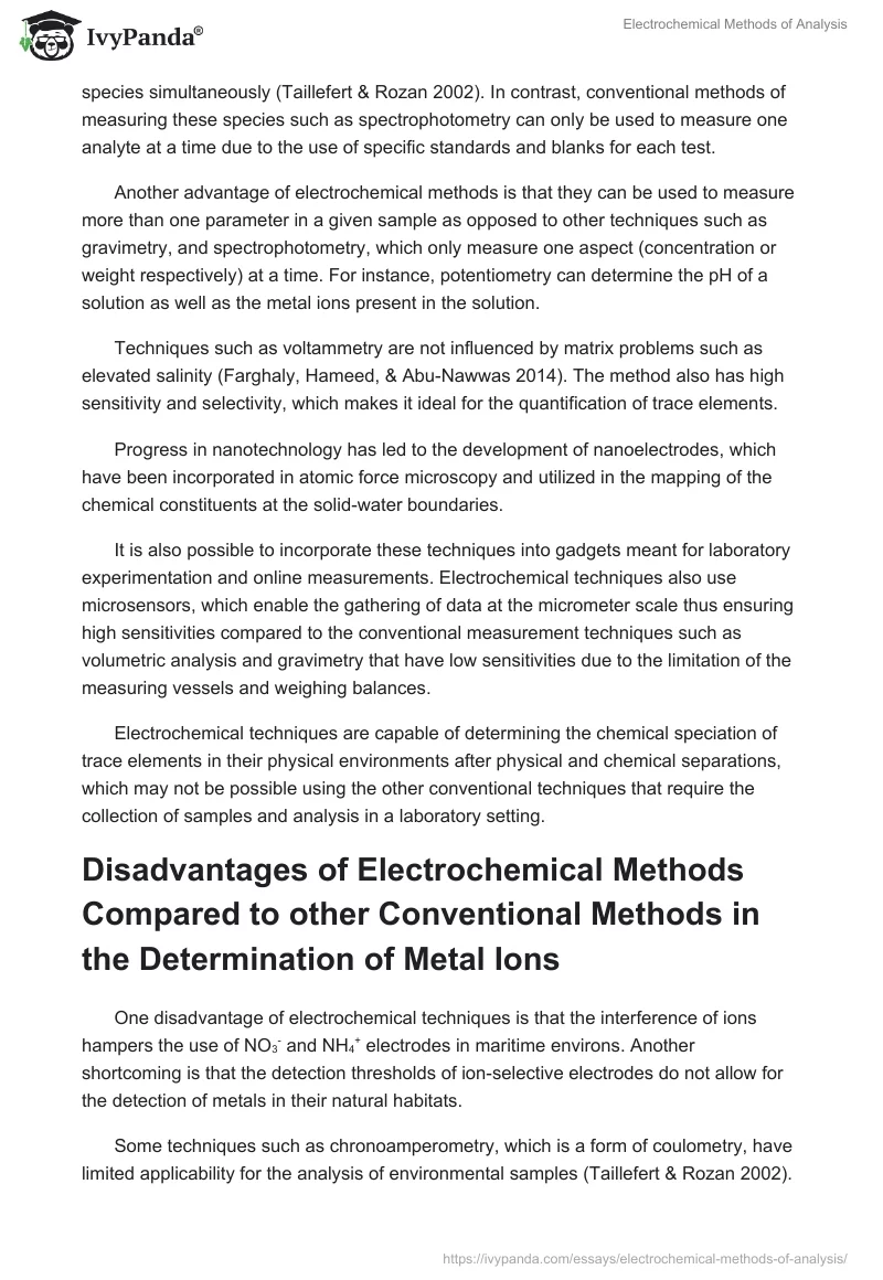 Electrochemical Methods of Analysis. Page 2