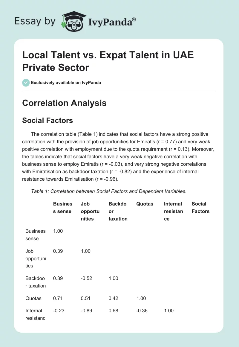 Local Talent vs. Expat Talent in UAE Private Sector. Page 1