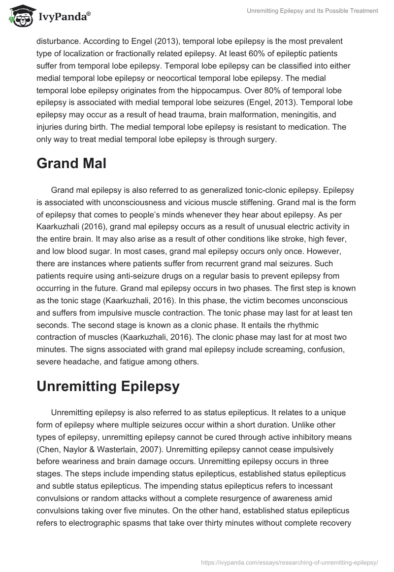 Unremitting Epilepsy and Its Possible Treatment. Page 2