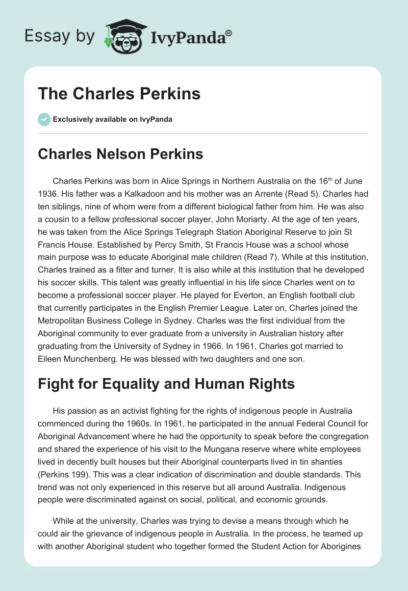 The Charles Perkins. Page 1