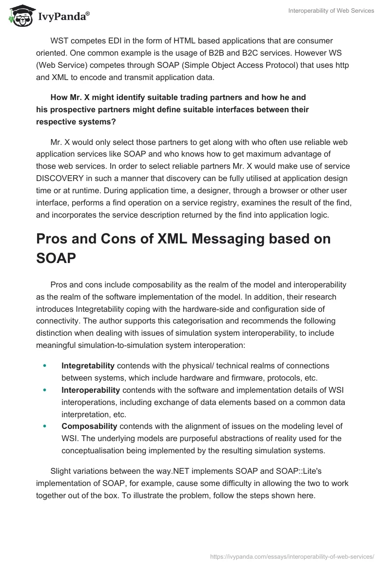 Interoperability of Web Services. Page 4