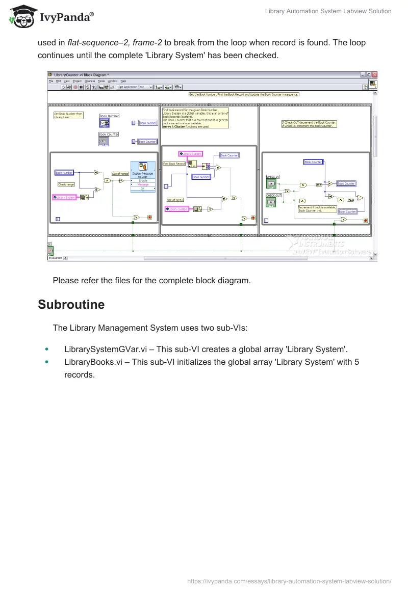 Library Automation System Labview Solution. Page 5