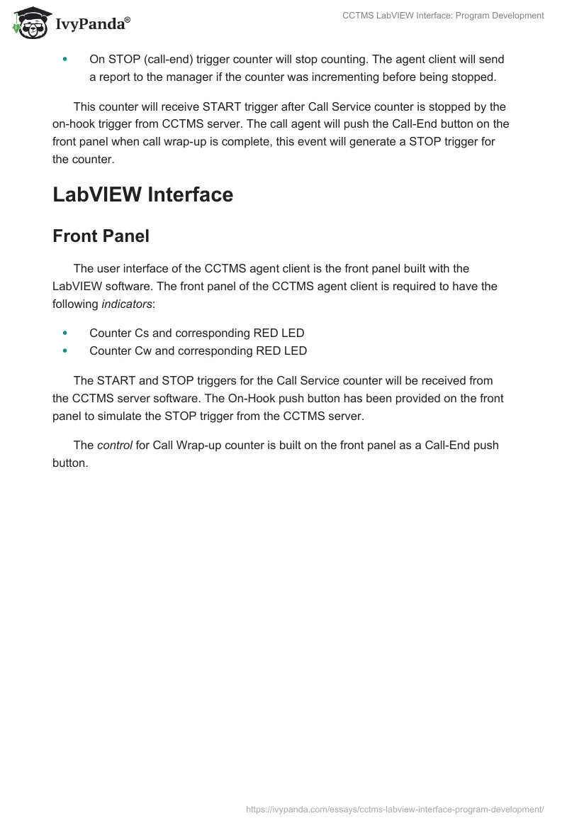 CCTMS LabVIEW Interface: Program Development. Page 2