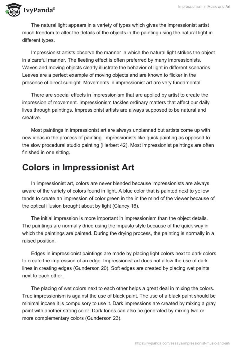 Impressionism in Music and Art. Page 3