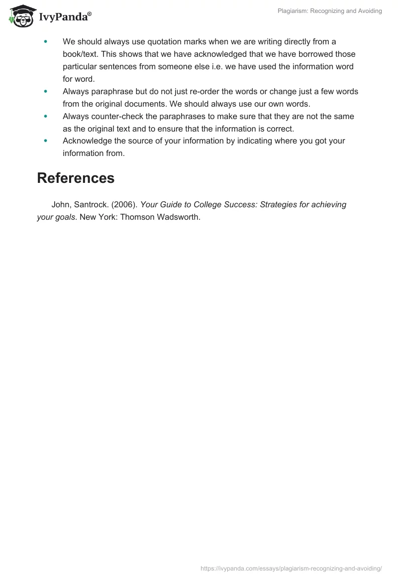 Plagiarism: Recognizing and Avoiding. Page 2