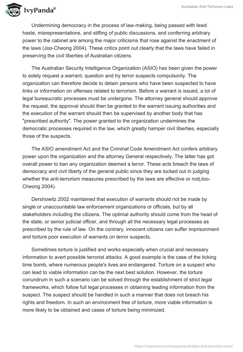 Australian Anti-Terrorism Laws. Page 2