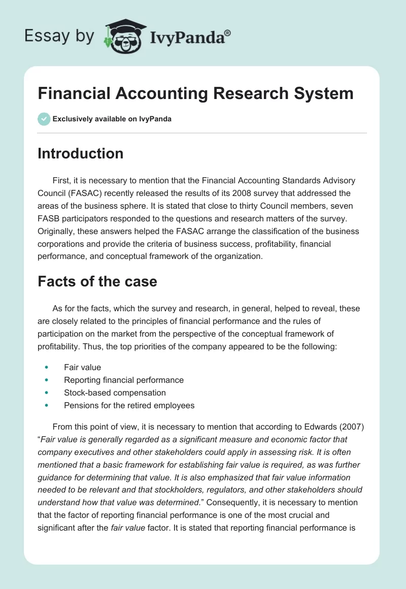 Financial Accounting Research System. Page 1