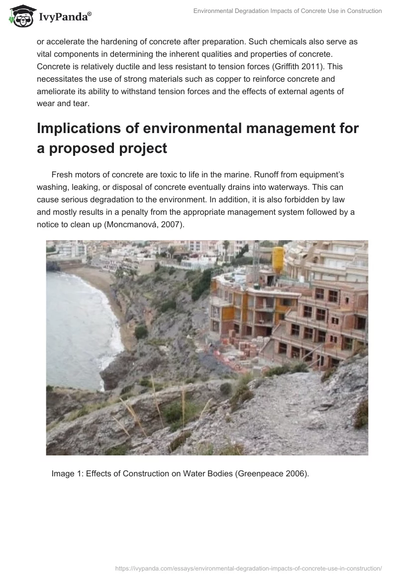 Environmental Degradation Impacts of Concrete Use in Construction. Page 2