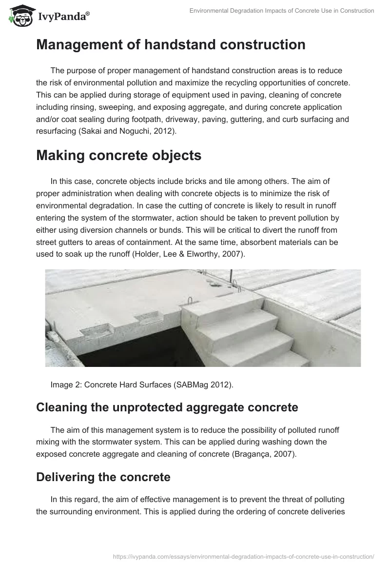 Environmental Degradation Impacts of Concrete Use in Construction. Page 3