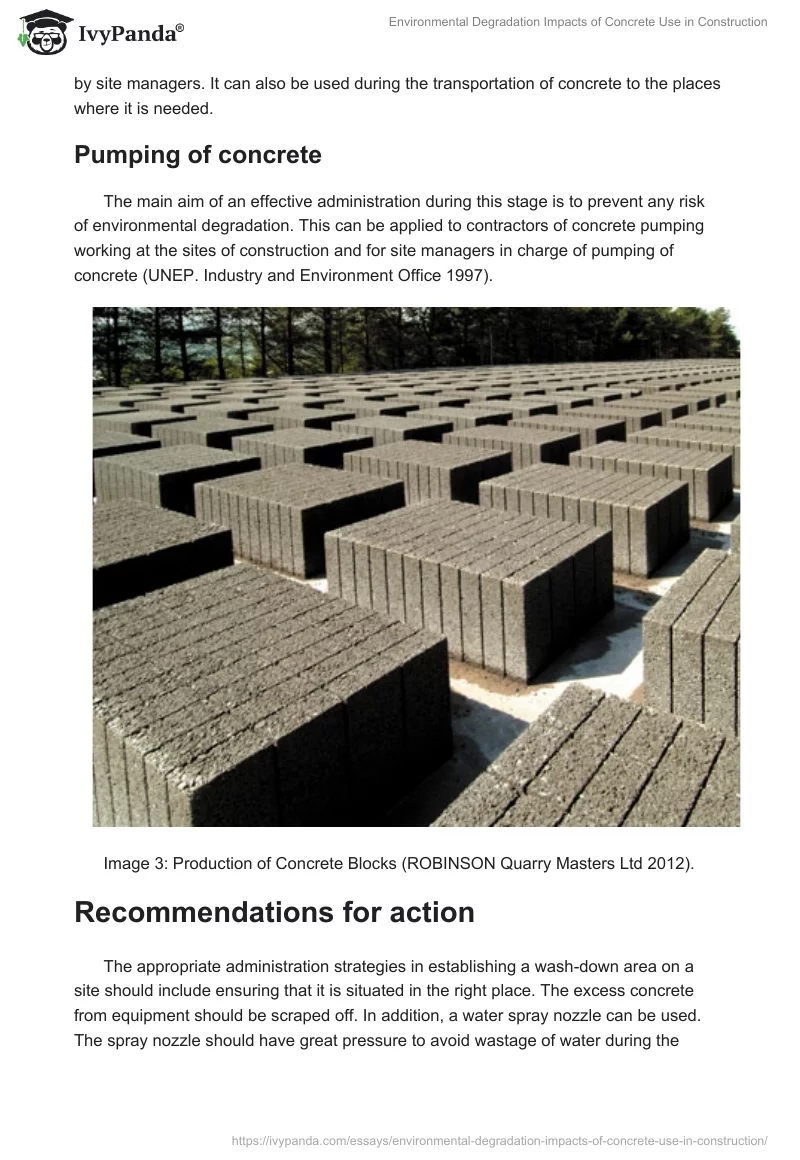 Environmental Degradation Impacts of Concrete Use in Construction. Page 4