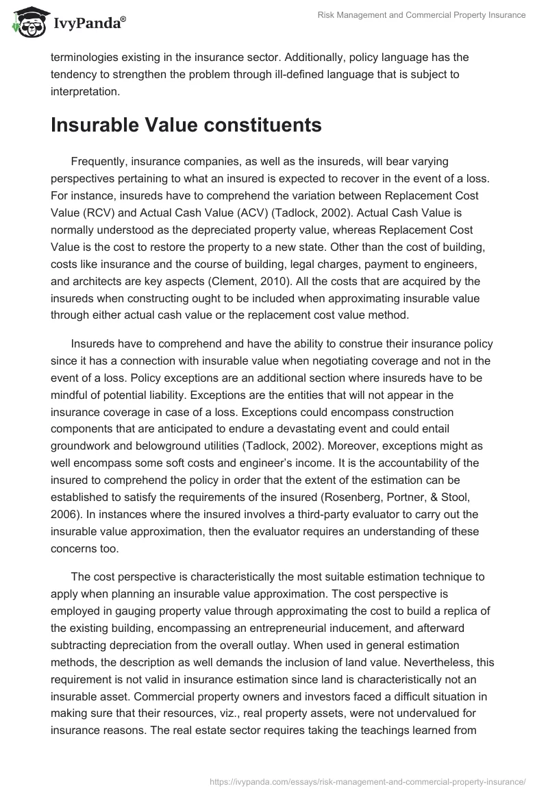 Risk Management and Commercial Property Insurance. Page 3