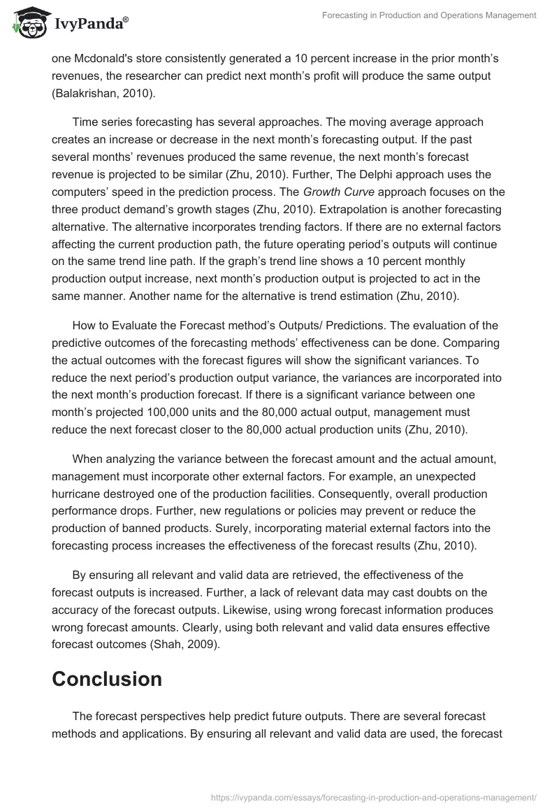 Forecasting in Production and Operations Management. Page 2