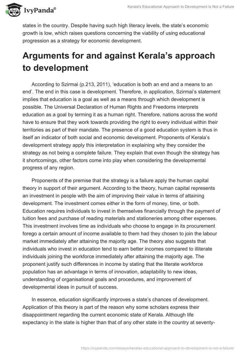Kerala's Educational Approach to Development Is Not a Failure. Page 2