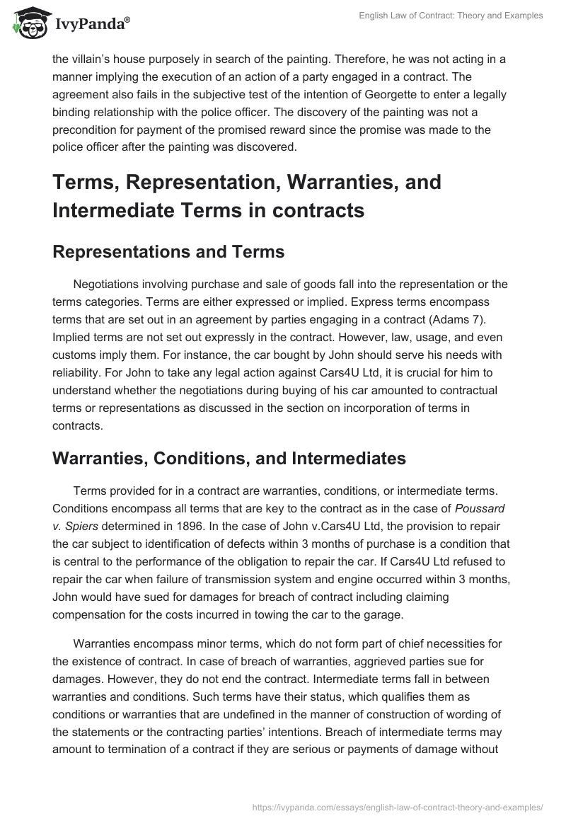 English Law of Contract: Theory and Examples. Page 4