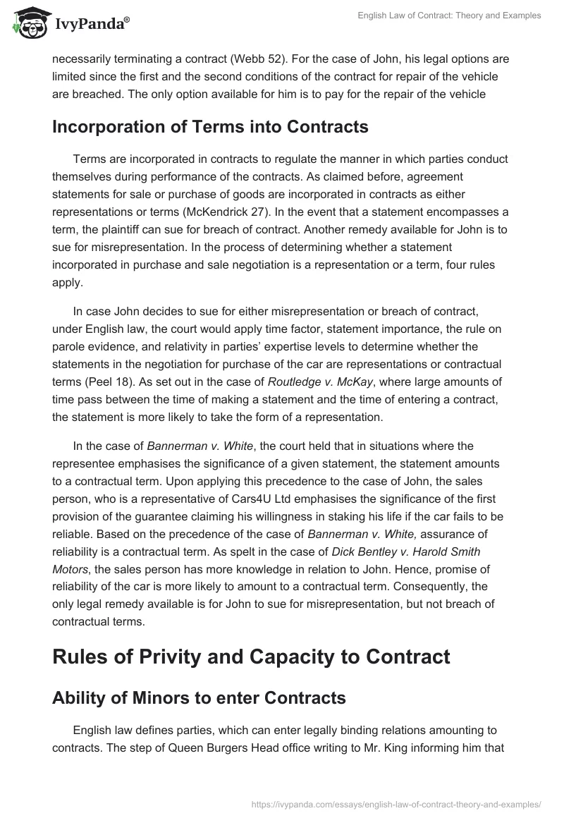 English Law of Contract: Theory and Examples. Page 5