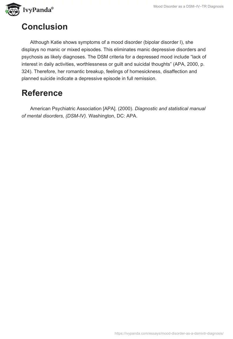 Mood Disorder as a DSM–IV–TR Diagnosis. Page 2
