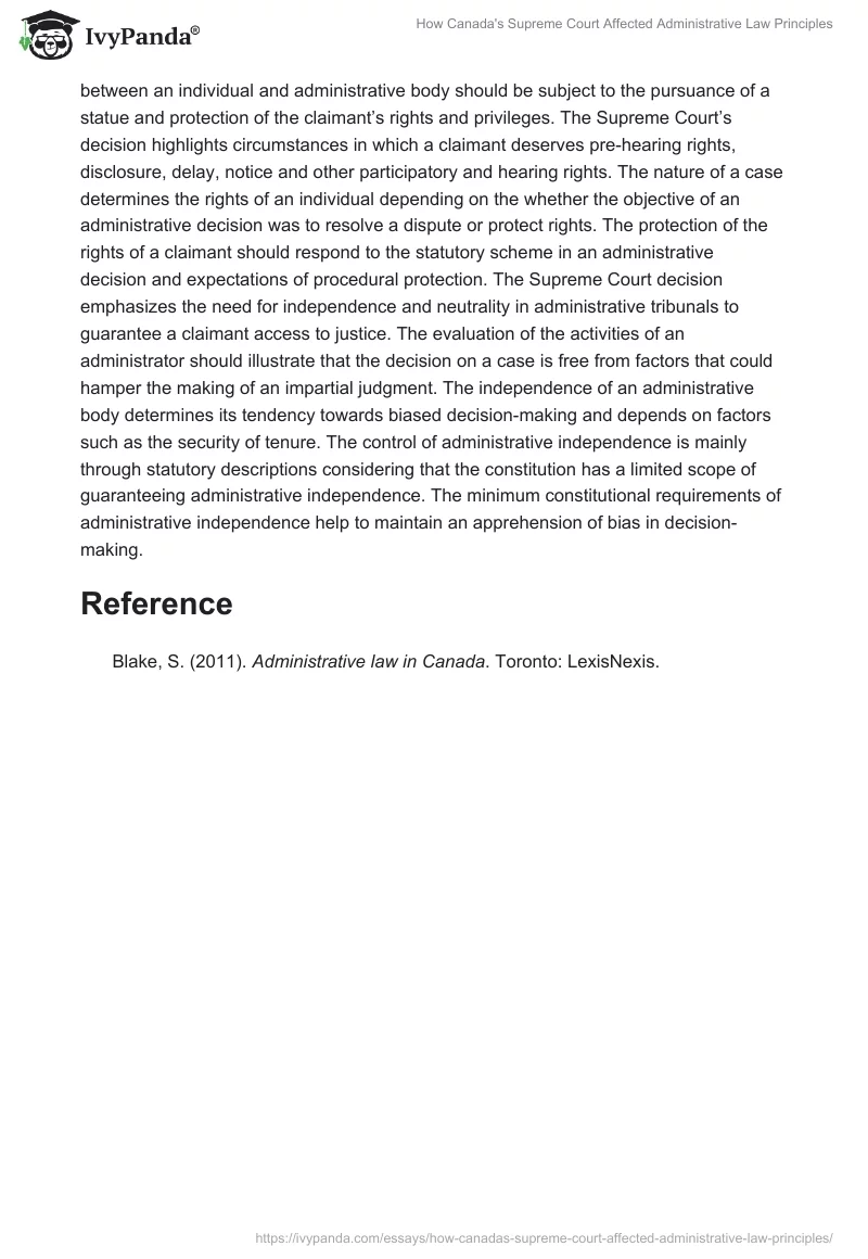 How Canada's Supreme Court Affected Administrative Law Principles. Page 2
