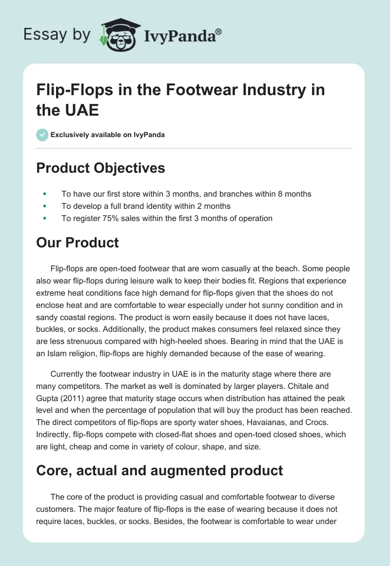 Flip-Flops in the Footwear Industry in the UAE. Page 1