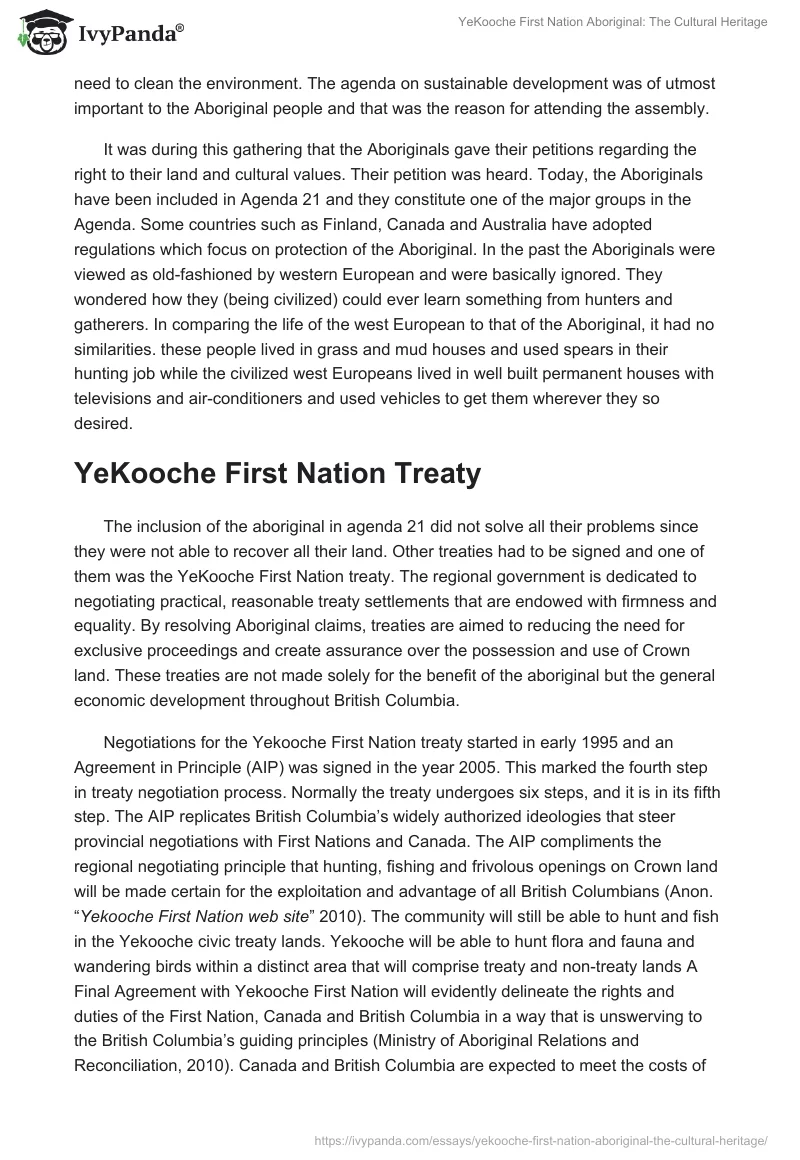 YeKooche First Nation Aboriginal: The Cultural Heritage. Page 4