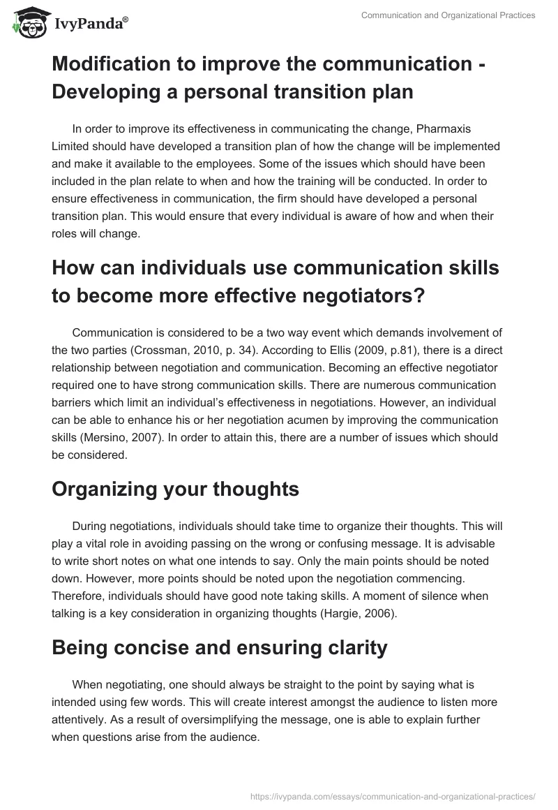 Communication and Organizational Practices. Page 3