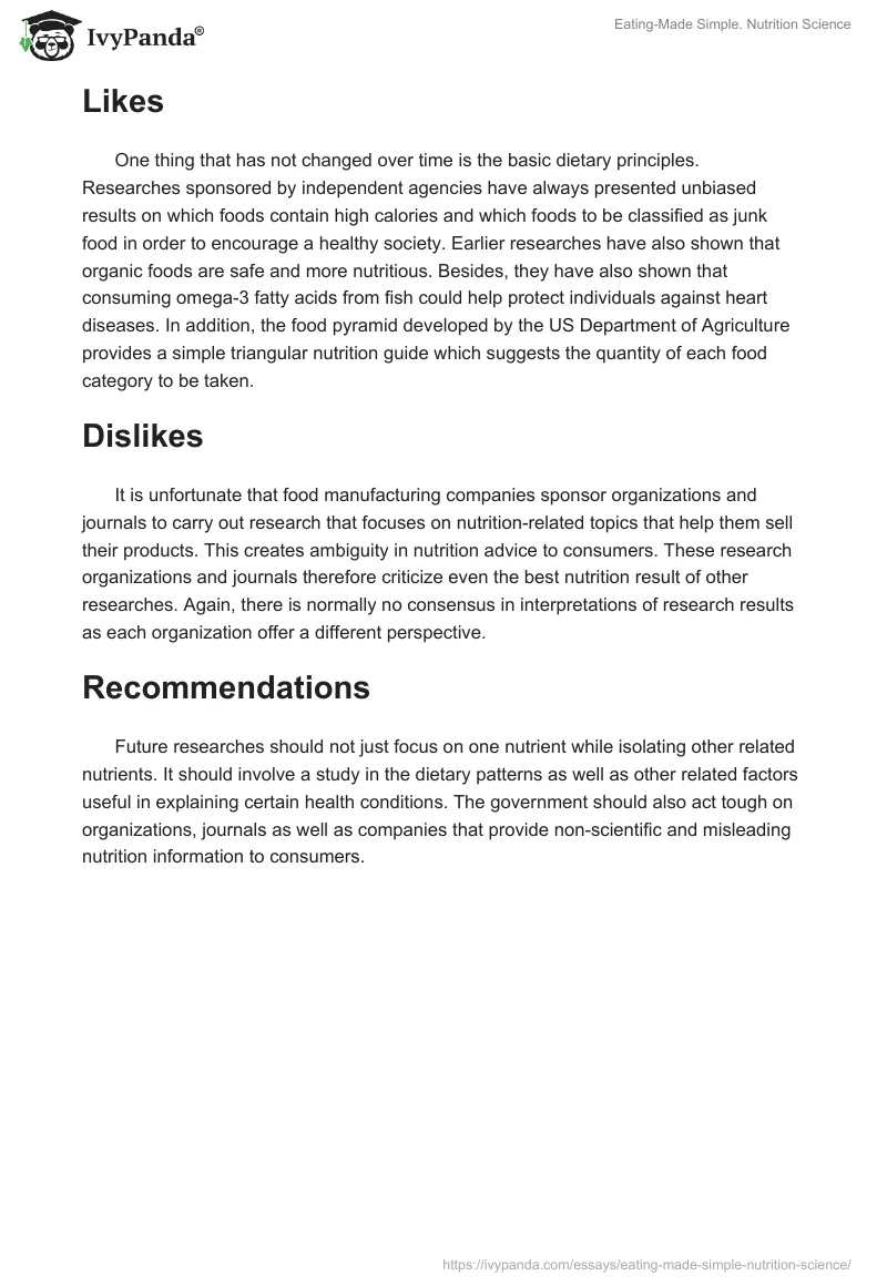 Eating-Made Simple. Nutrition Science. Page 2