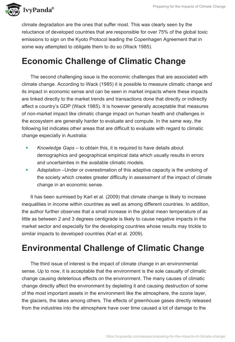 Preparing for the Impacts of Climate Change. Page 2