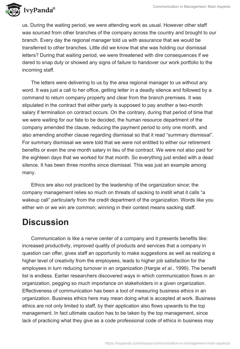 Communication in Management: Main Aspects. Page 3