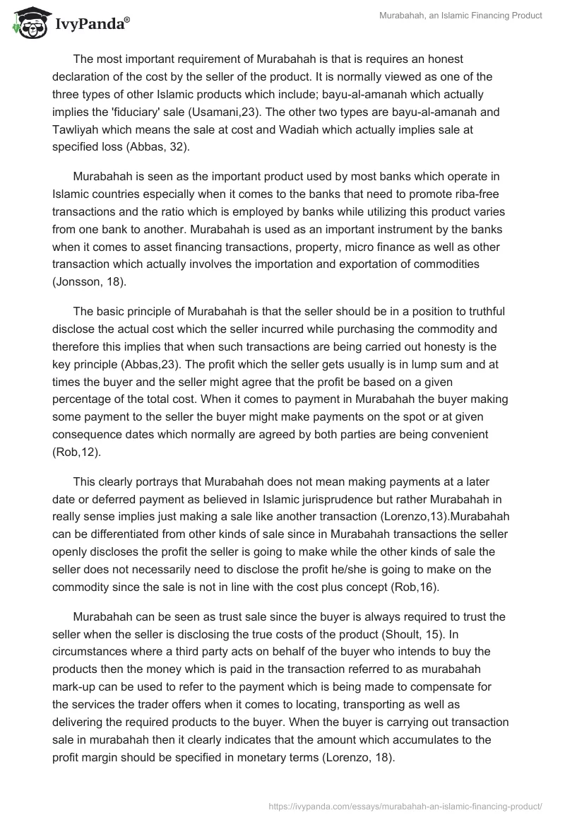 Murabahah, an Islamic Financing Product. Page 2