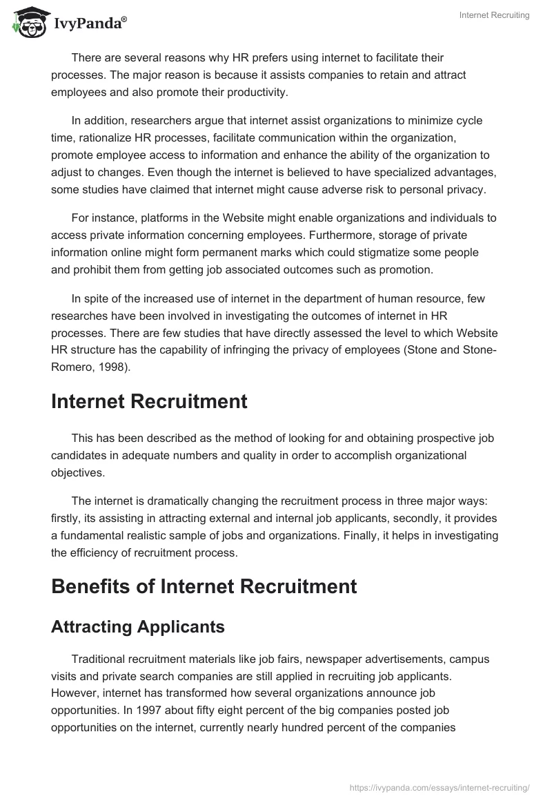 Internet Recruiting. Page 2
