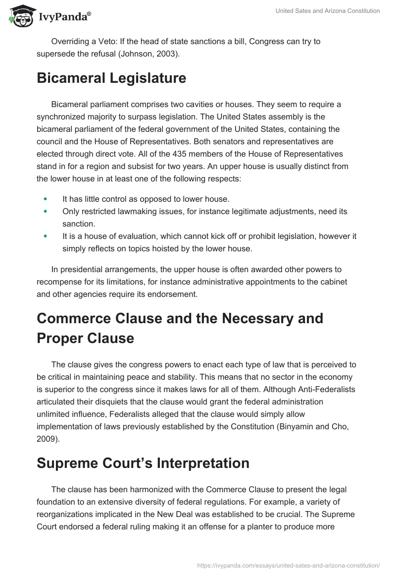 United Sates and Arizona Constitution. Page 2