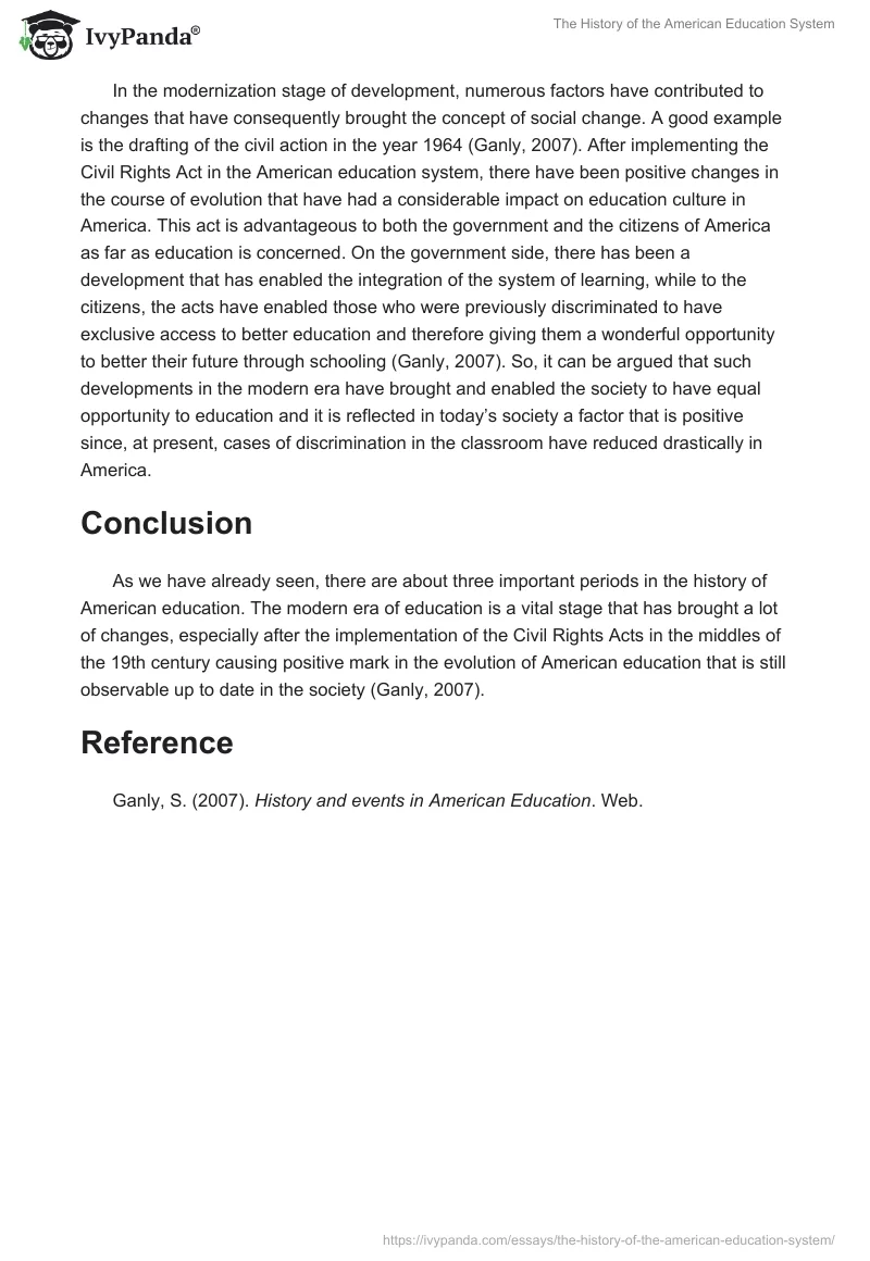 The History of the American Education System. Page 2