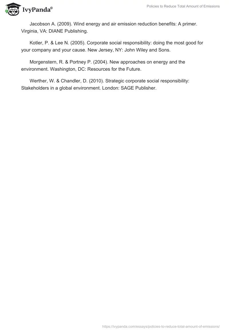 Policies to Reduce Total Amount of Emissions. Page 5