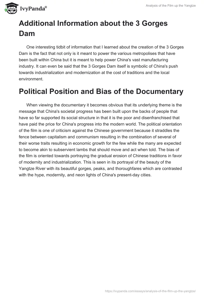 Analysis of the Film up the Yangtze. Page 3