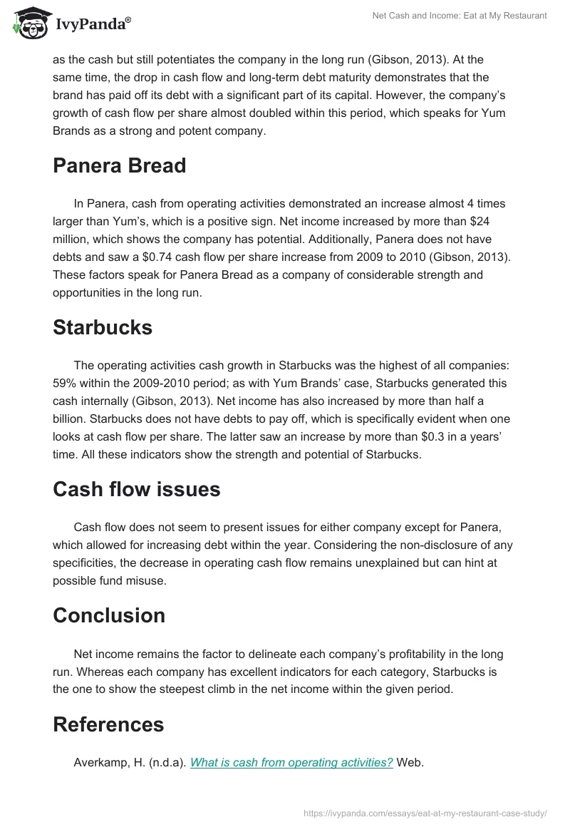 Net Cash and Income: Eat at My Restaurant. Page 2
