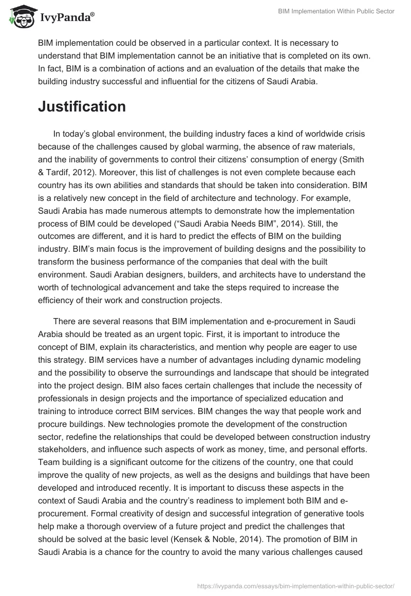 BIM Implementation Within Public Sector. Page 3