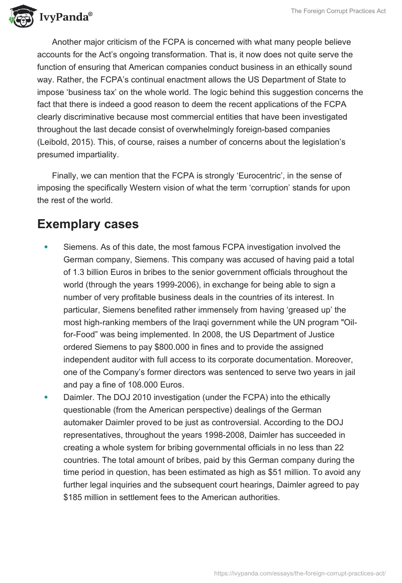 The Foreign Corrupt Practices Act. Page 4
